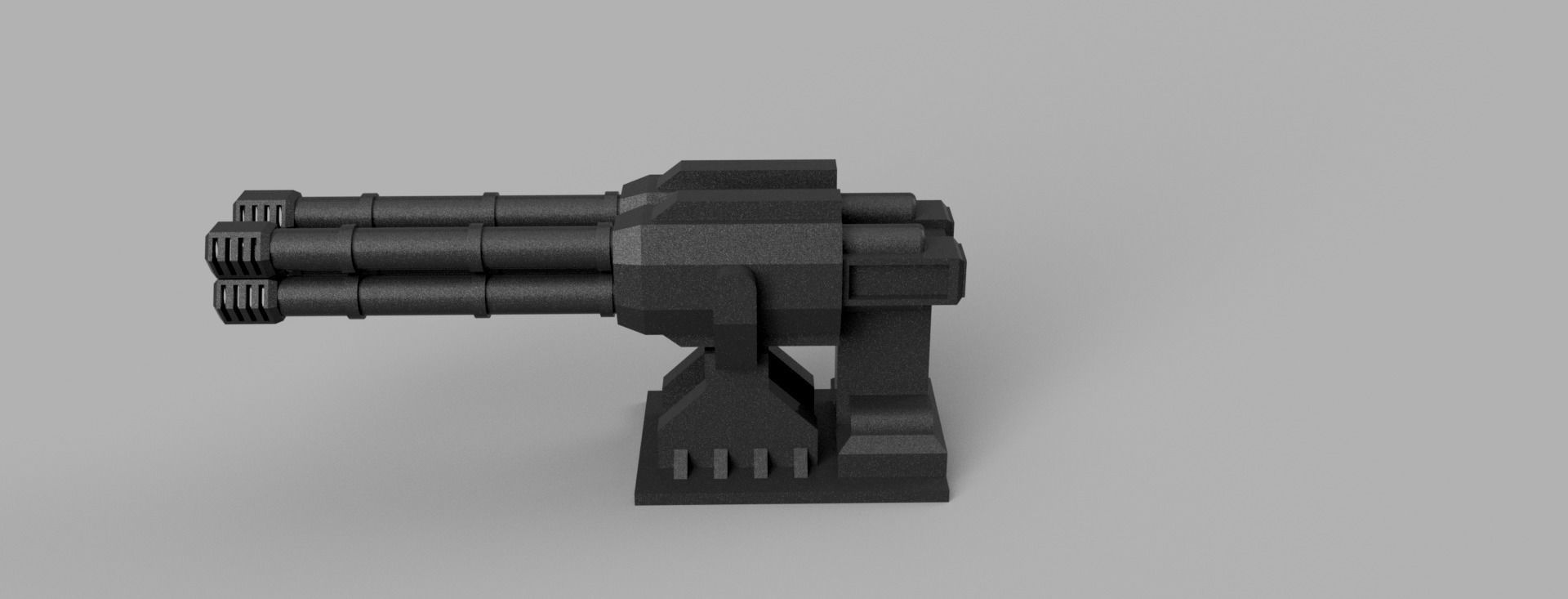 quad barrel cannon 3D print model_1