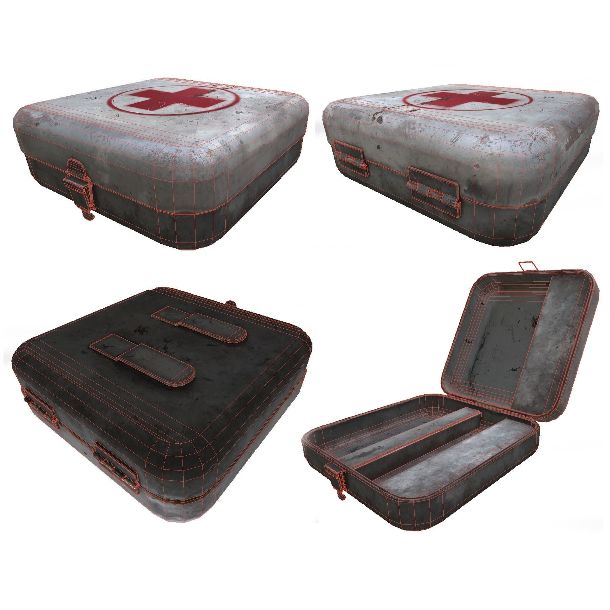 First aid kit  Low-poly 3D model_7