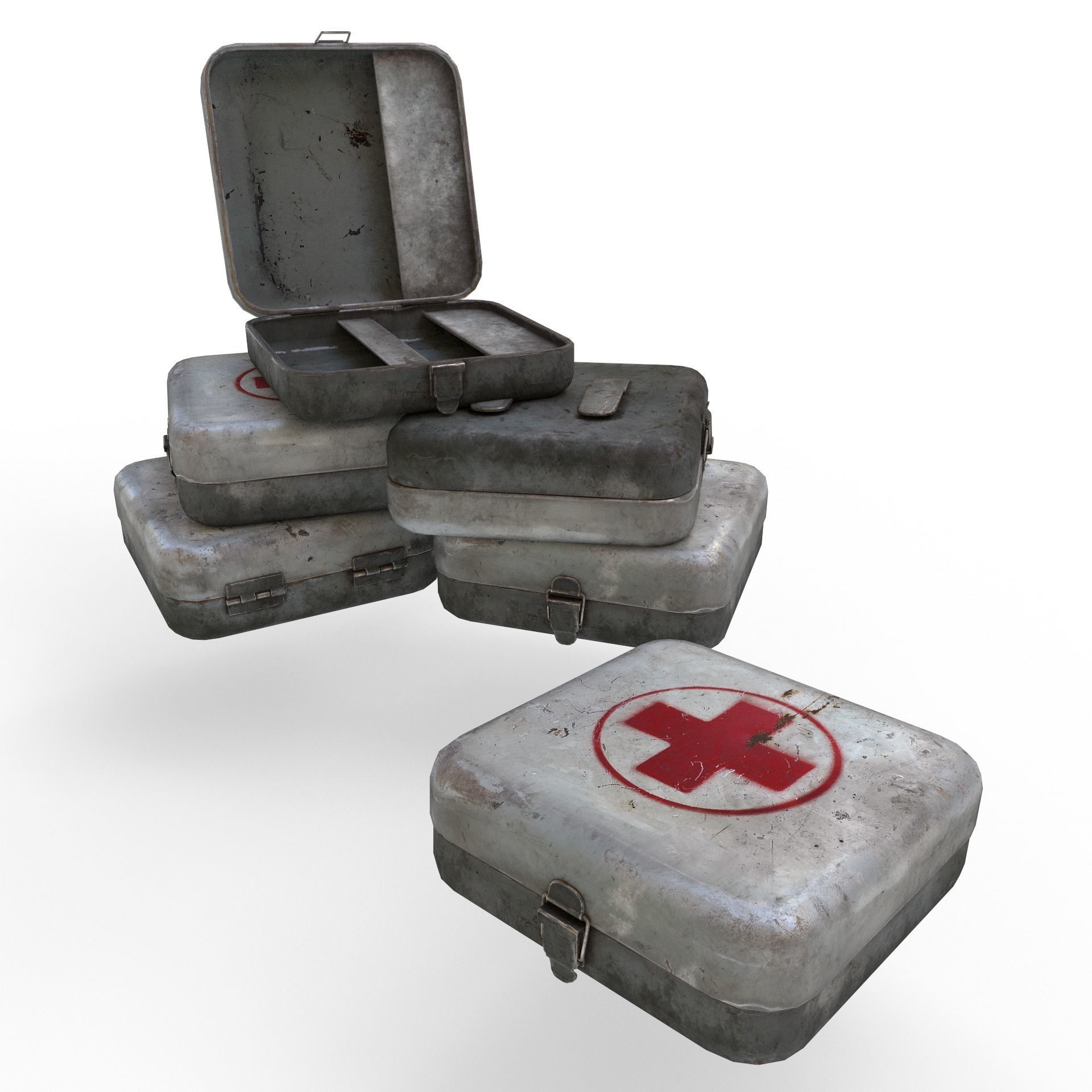 First aid kit  Low-poly 3D model_6
