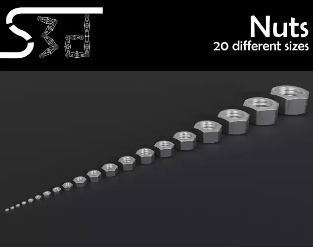 Nut Models Low-poly 3D model