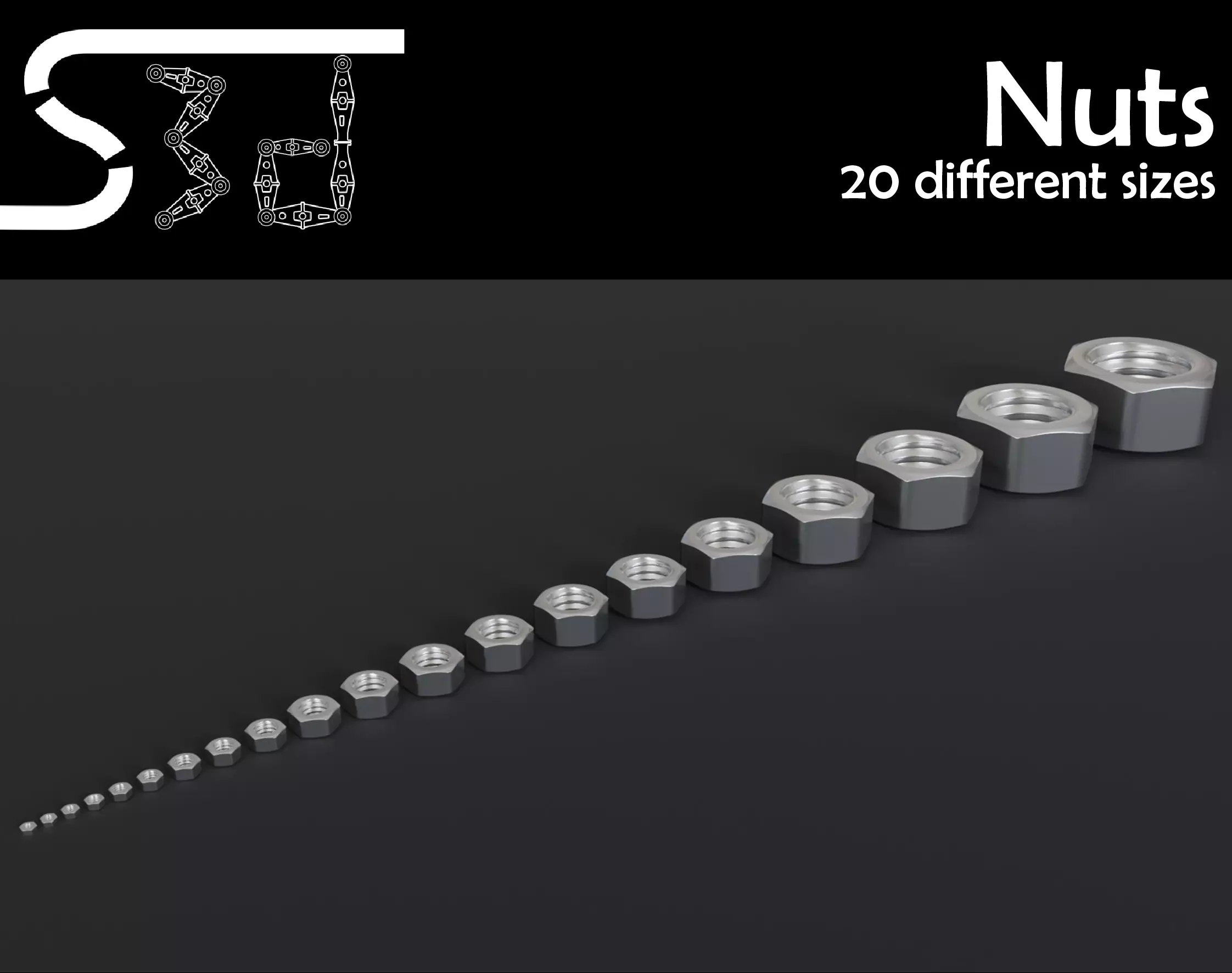 Nut Models Low-poly 3D model_0