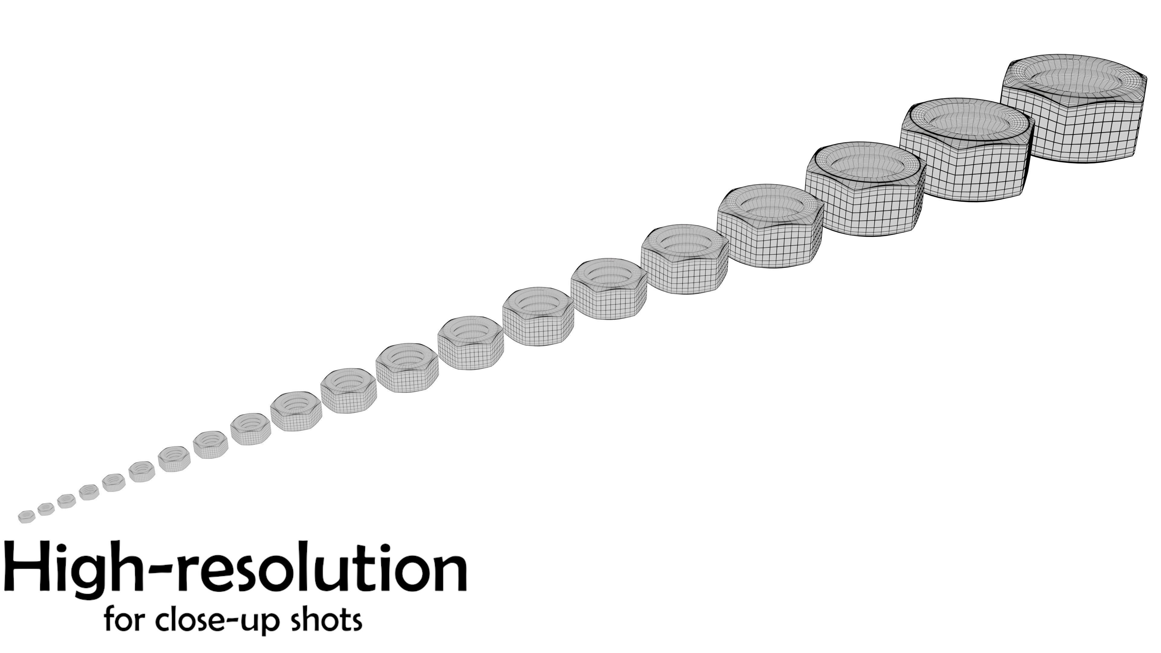 Nut Models Low-poly 3D model_10