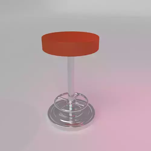 Chair 3D low-poly model stool with seat