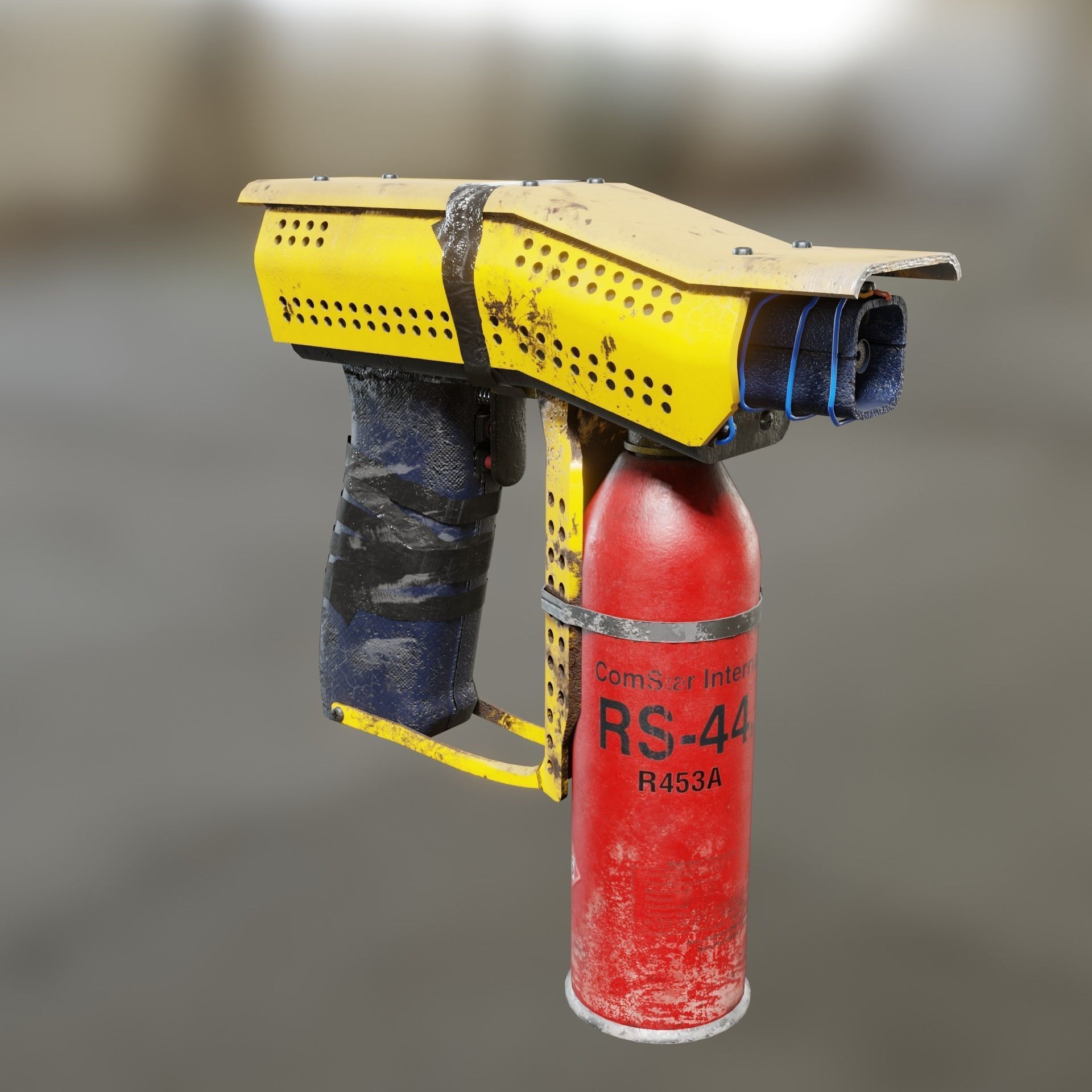 DIY Small Flamethrower Low-poly 3D model_1