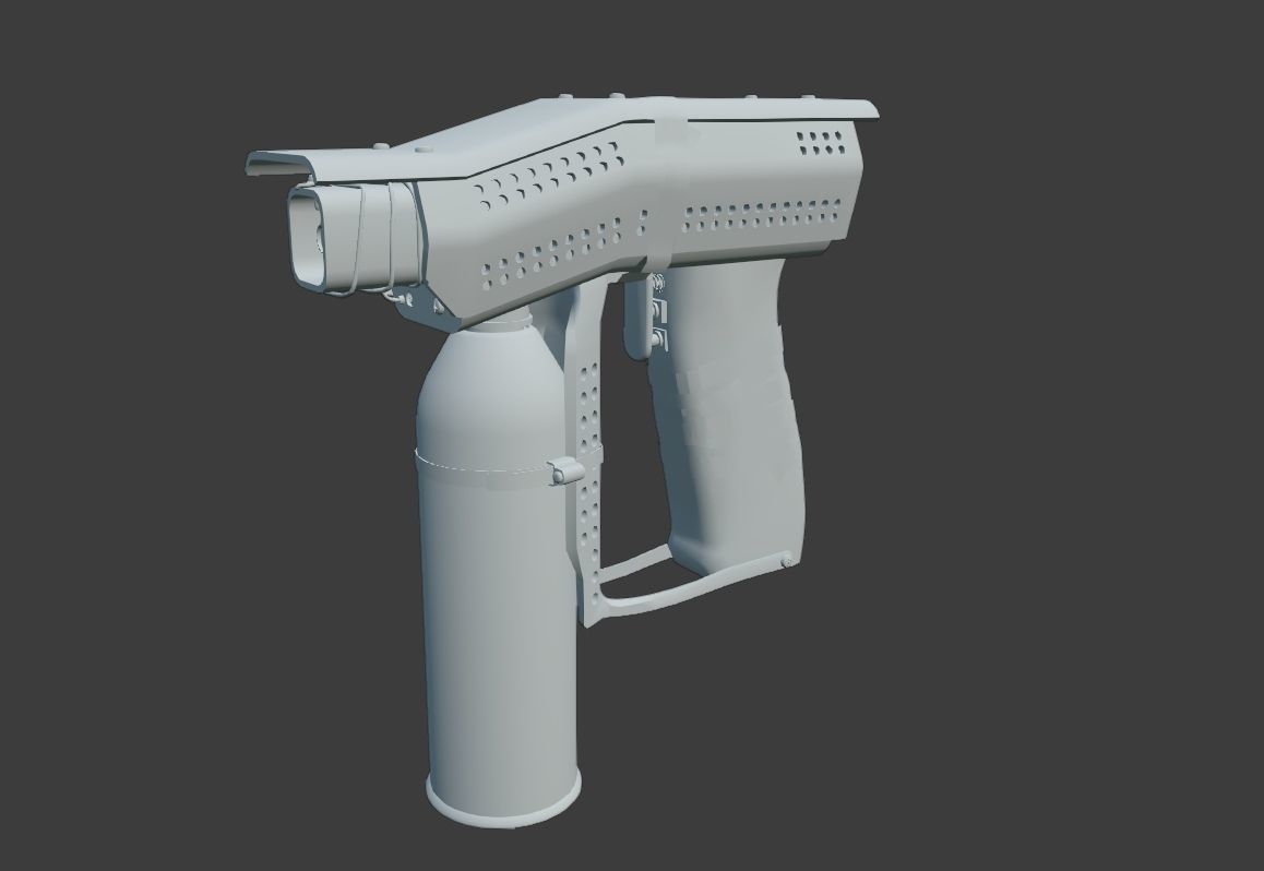 DIY Small Flamethrower Low-poly 3D model_6