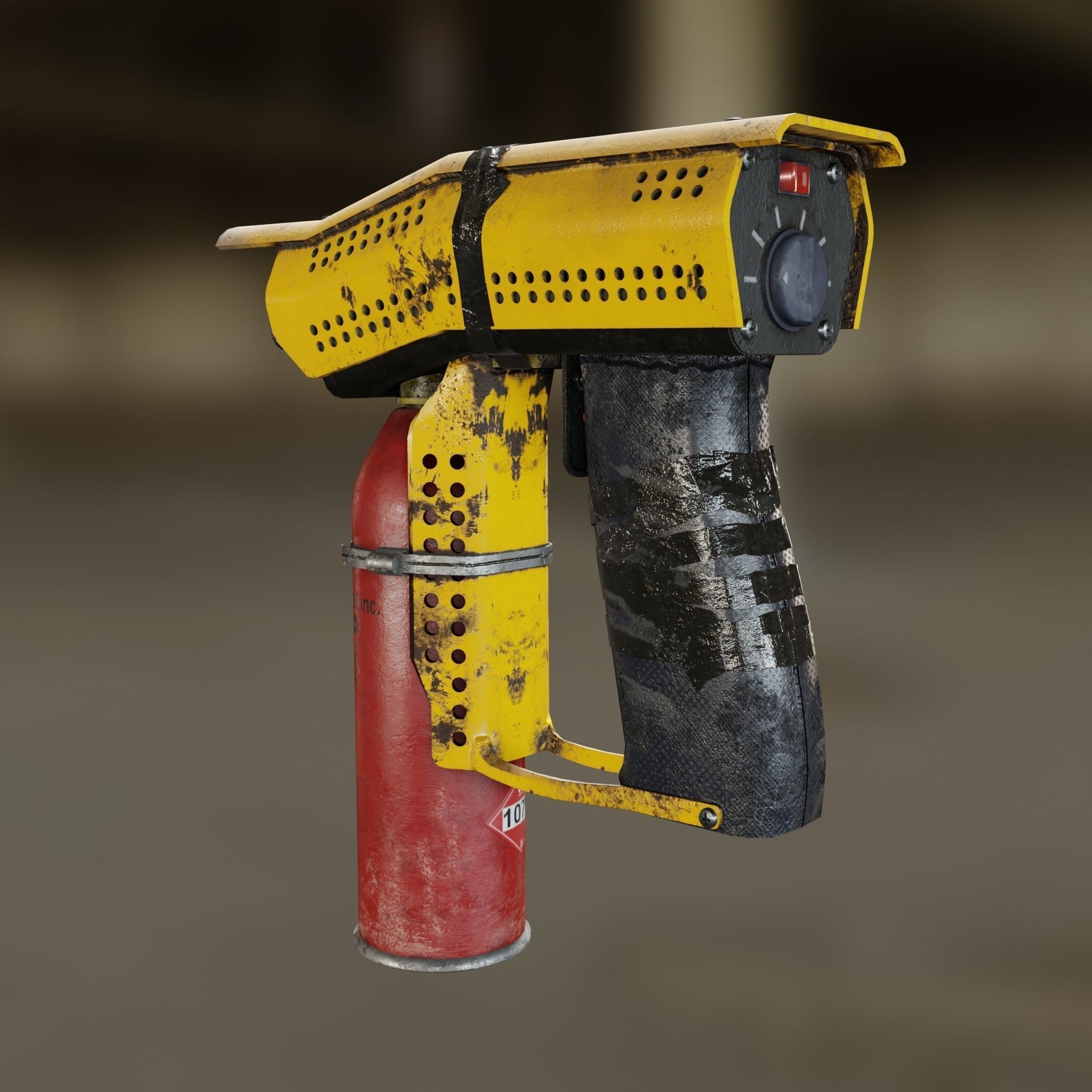 DIY Small Flamethrower Low-poly 3D model_3