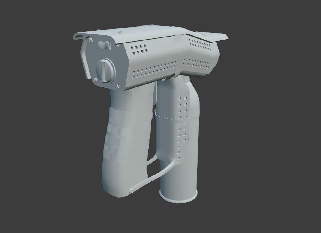 DIY Small Flamethrower Low-poly 3D model_7