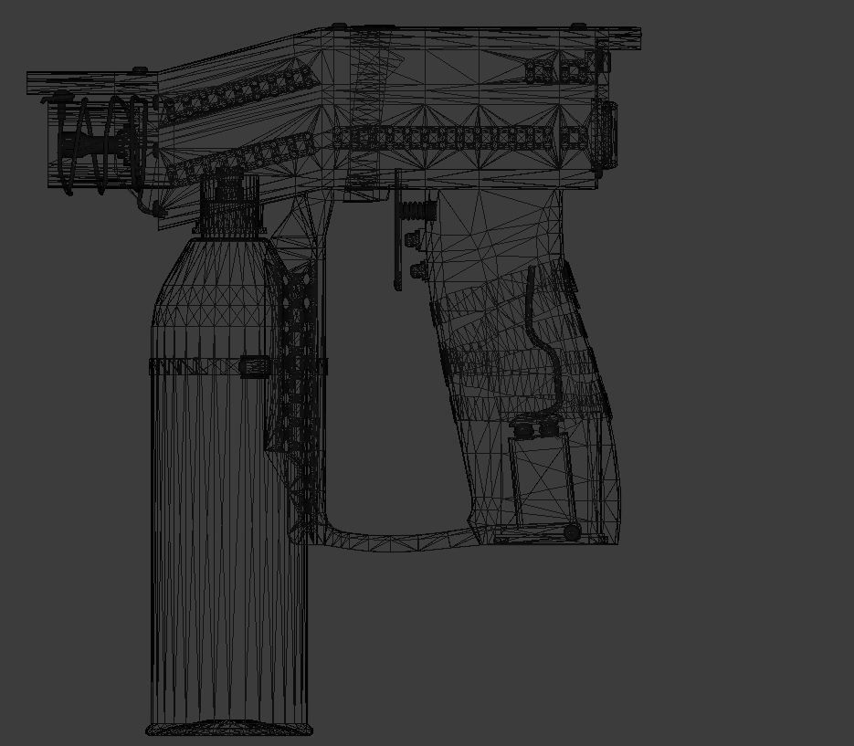 DIY Small Flamethrower Low-poly 3D model_8