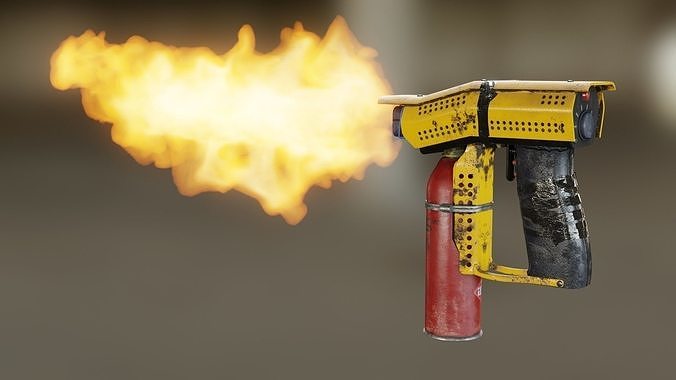 DIY Small Flamethrower  Low-poly 3D model