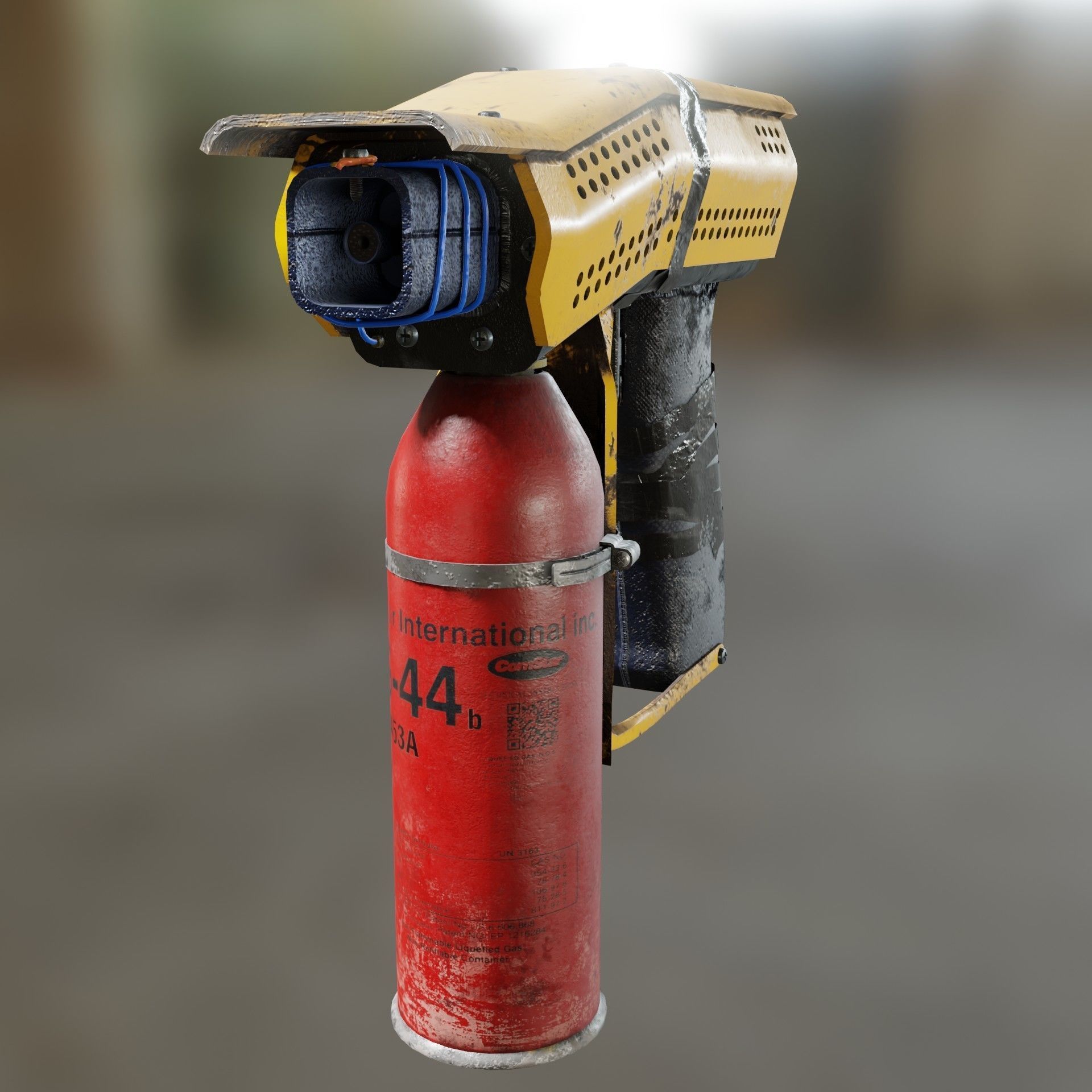 DIY Small Flamethrower Low-poly 3D model_5