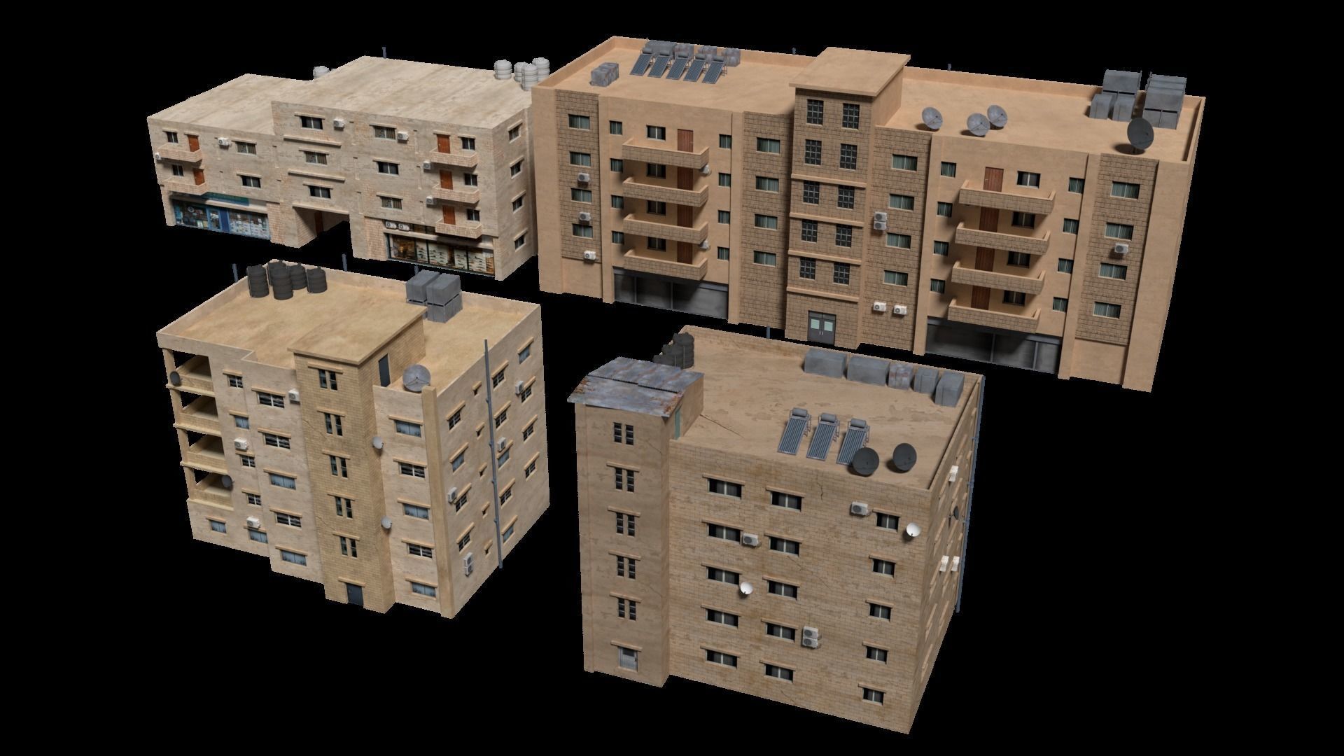 middle east buildings 5 3D model_1