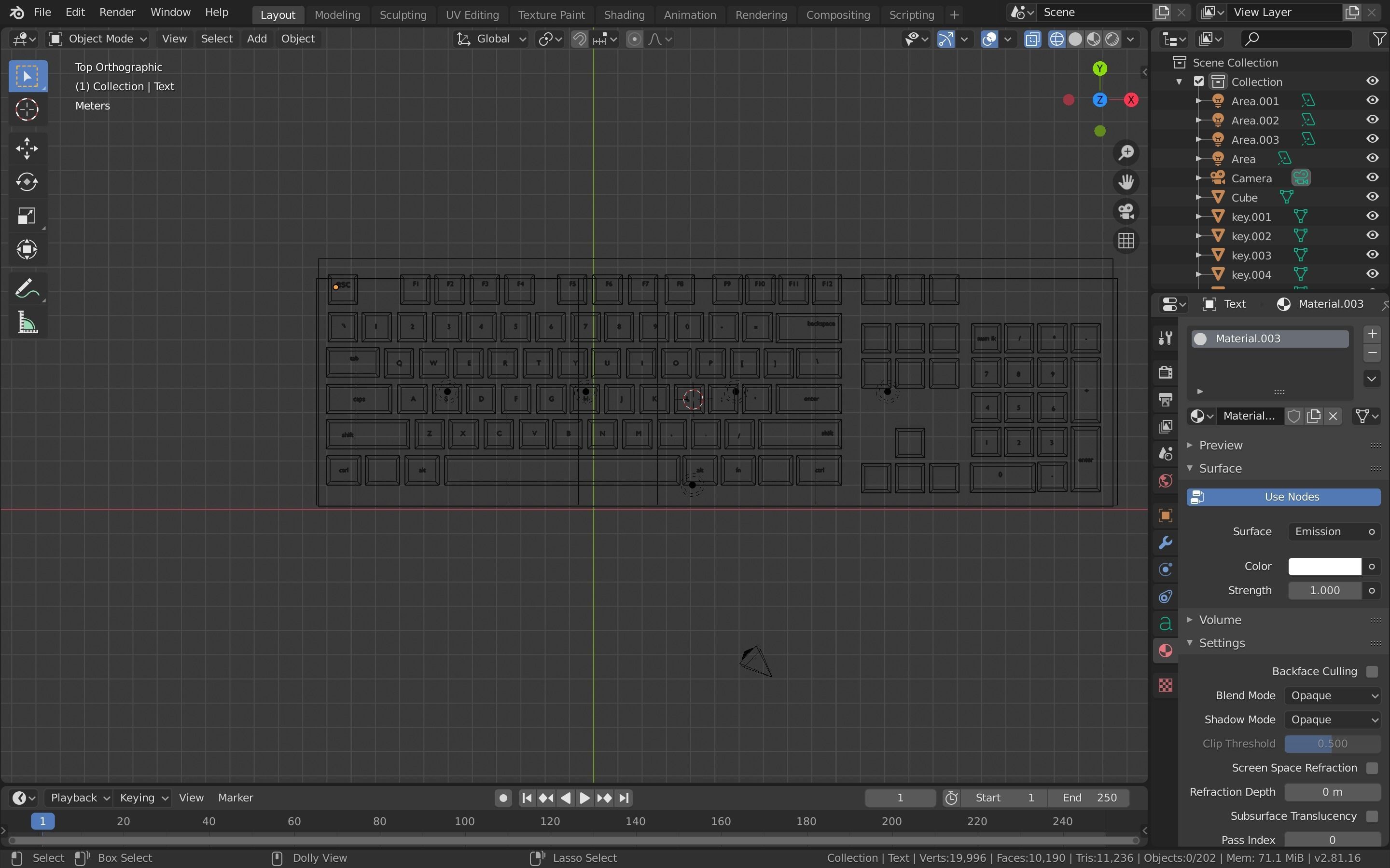 Gaming Keyboard Low-poly 3D model_4