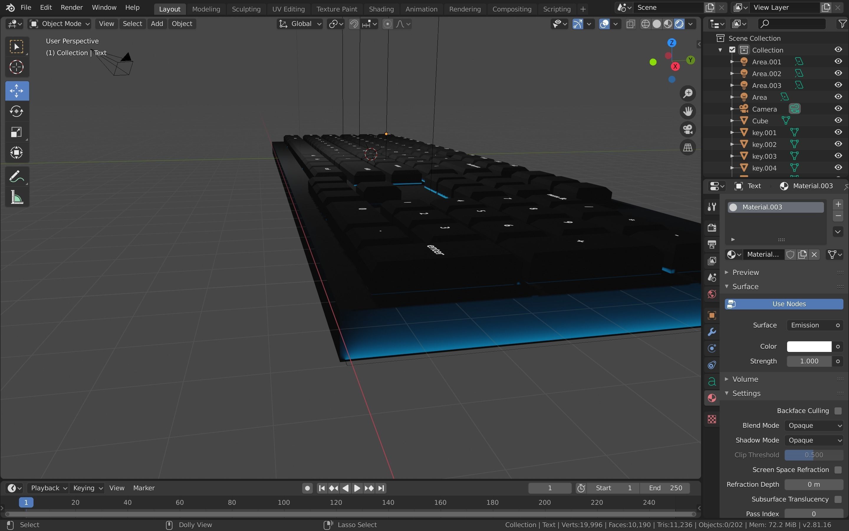 Gaming Keyboard Low-poly 3D model_2