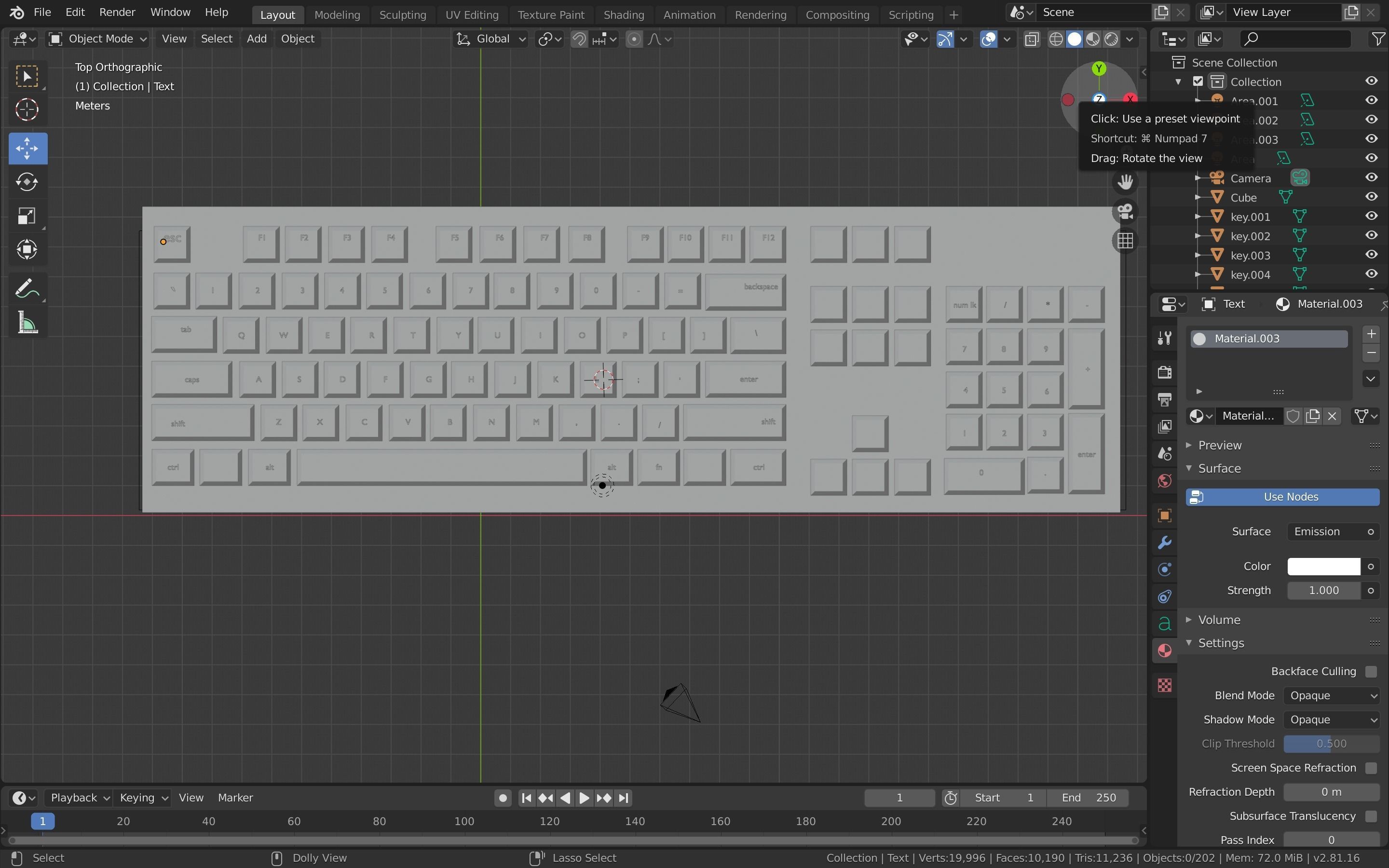 Gaming Keyboard Low-poly 3D model_6