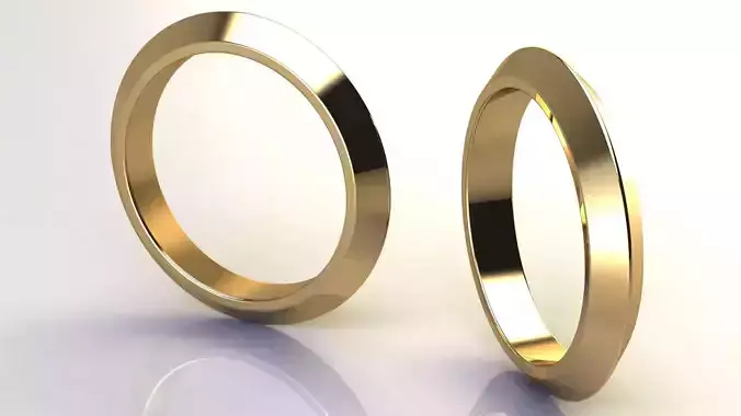 Pyramidal Wedding Band 3mm Wide