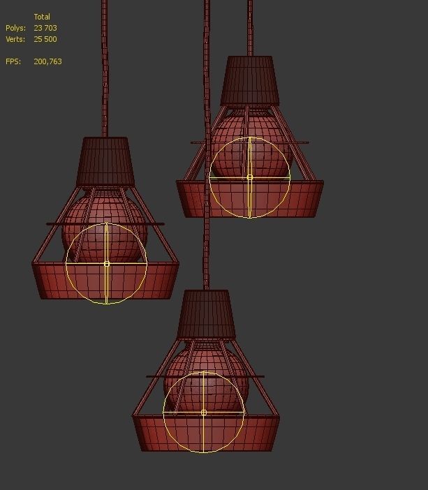 Hanging lamp Romatti Trio 3D model_4