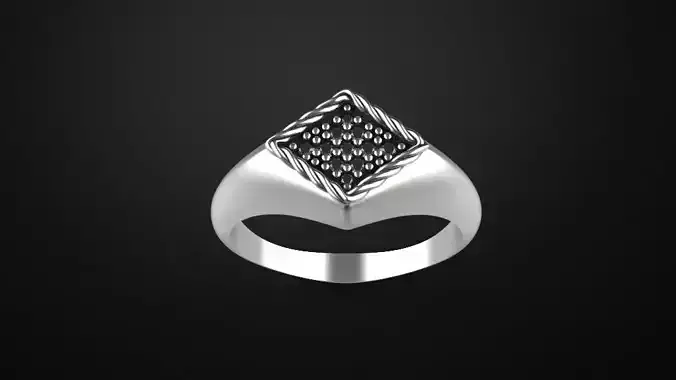 man ring signet with gem