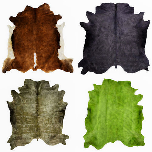 Four rugs from animal skins 06 3D model