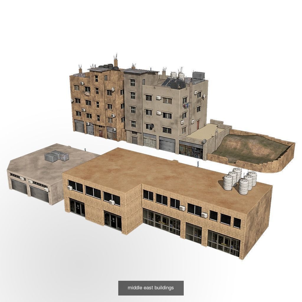 24 arabian middle east buildings 3D Model Collection_6