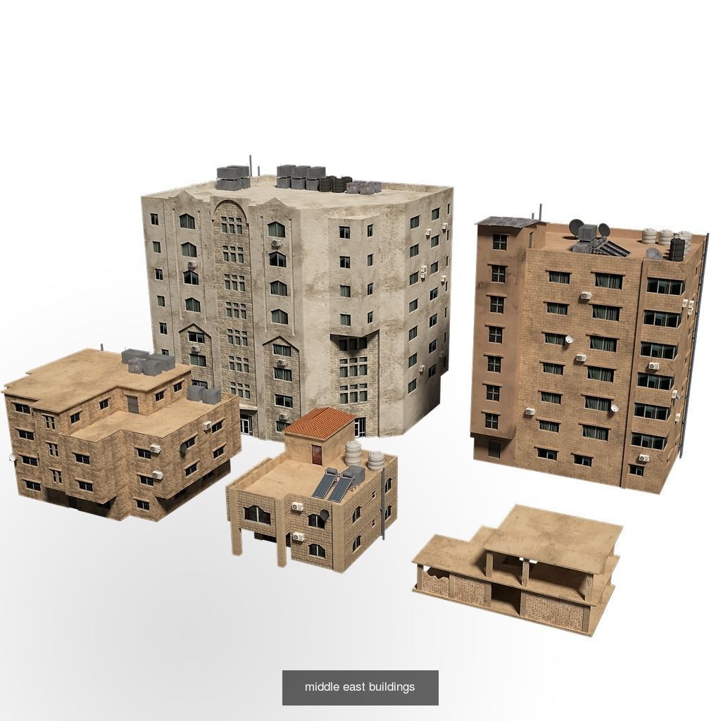 24 arabian middle east buildings 3D Model Collection_9