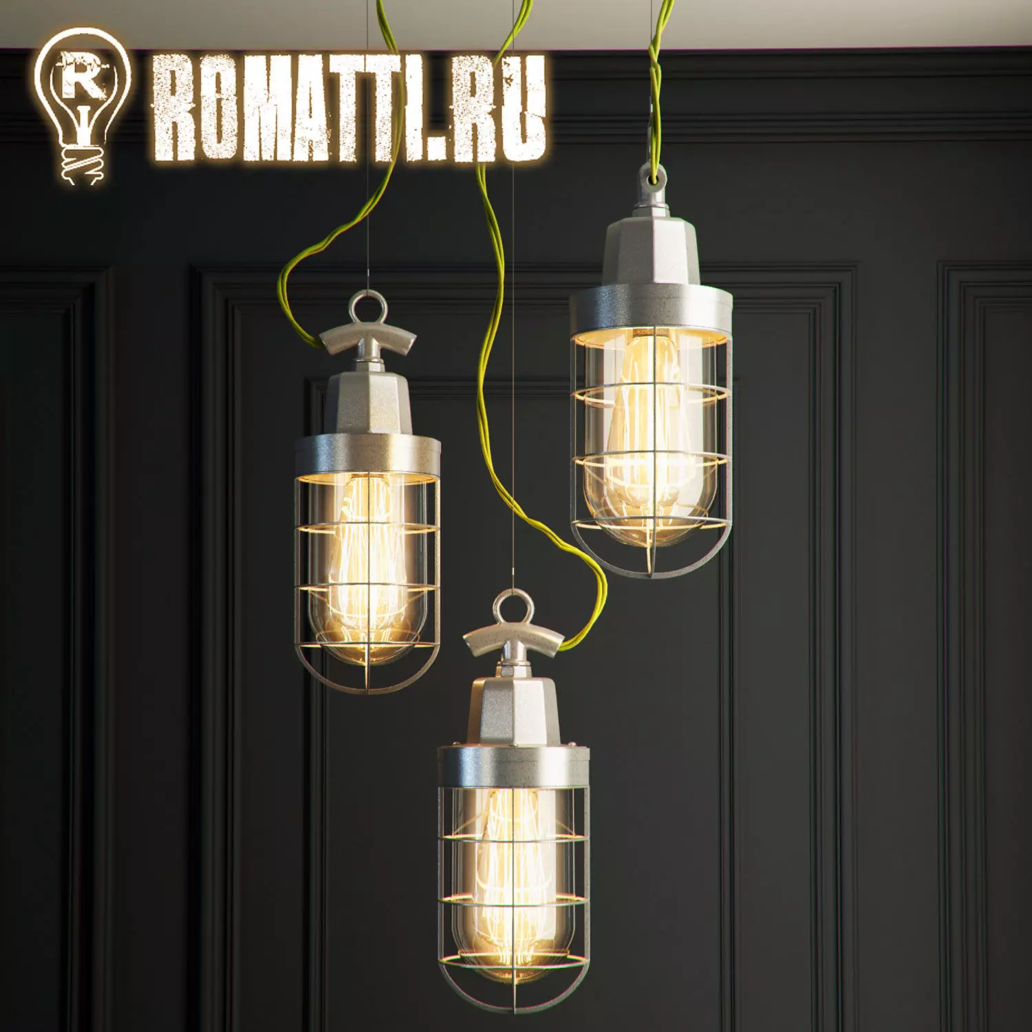 Hanging lamp Romatti Pack-alum 3D model_0