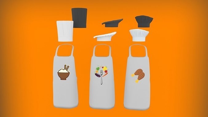 Cheff Hat Pack-PBR Low-poly 3D model