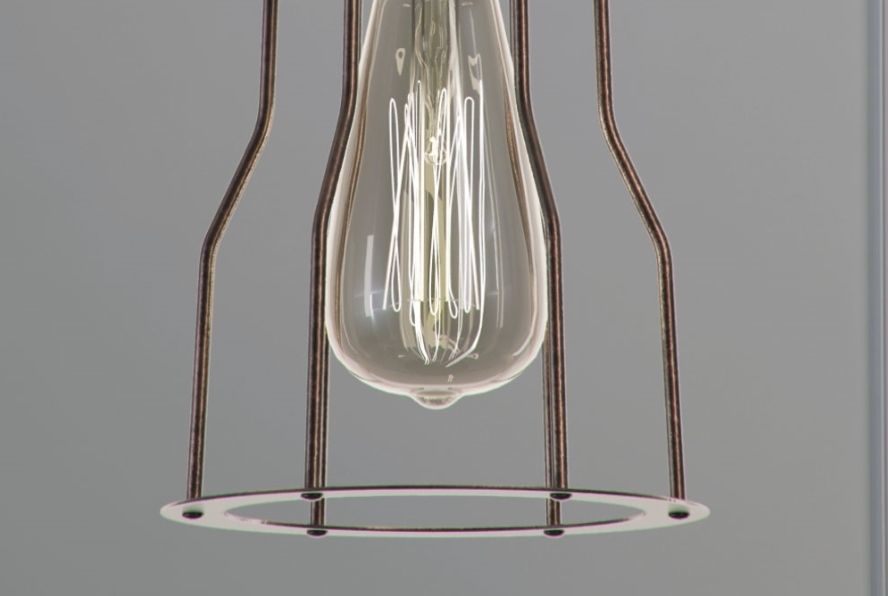 Hanging lamp Romatti Red Filament Marconi Cage 3D model_2