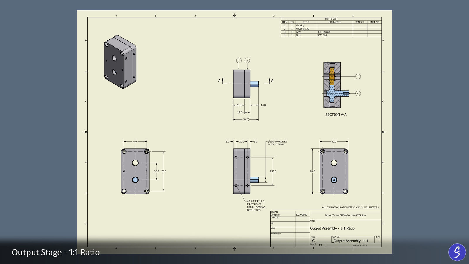Configurable Multi-Stage Parallel Gearbox 3D print model_45