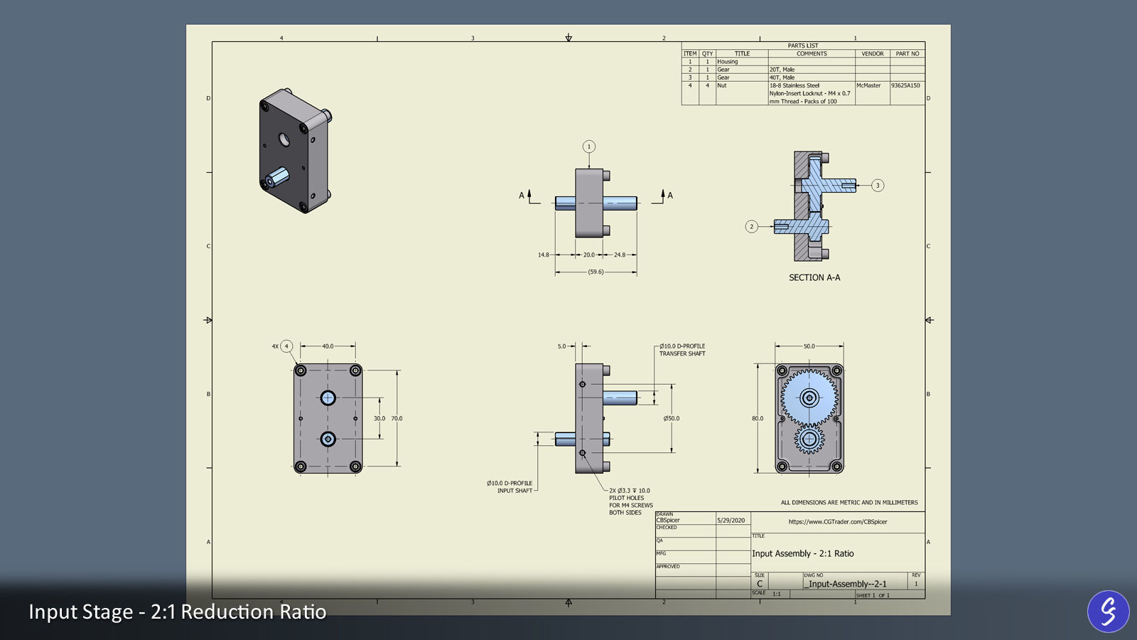 Configurable Multi-Stage Parallel Gearbox 3D print model_33