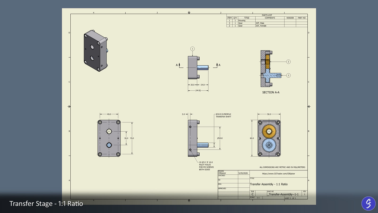 Configurable Multi-Stage Parallel Gearbox 3D print model_36