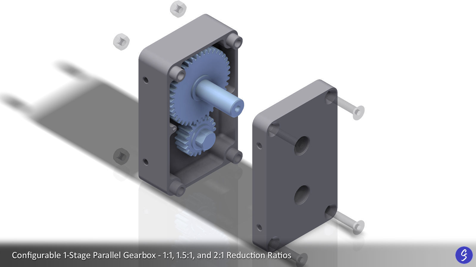 Configurable Multi-Stage Parallel Gearbox 3D print model_1