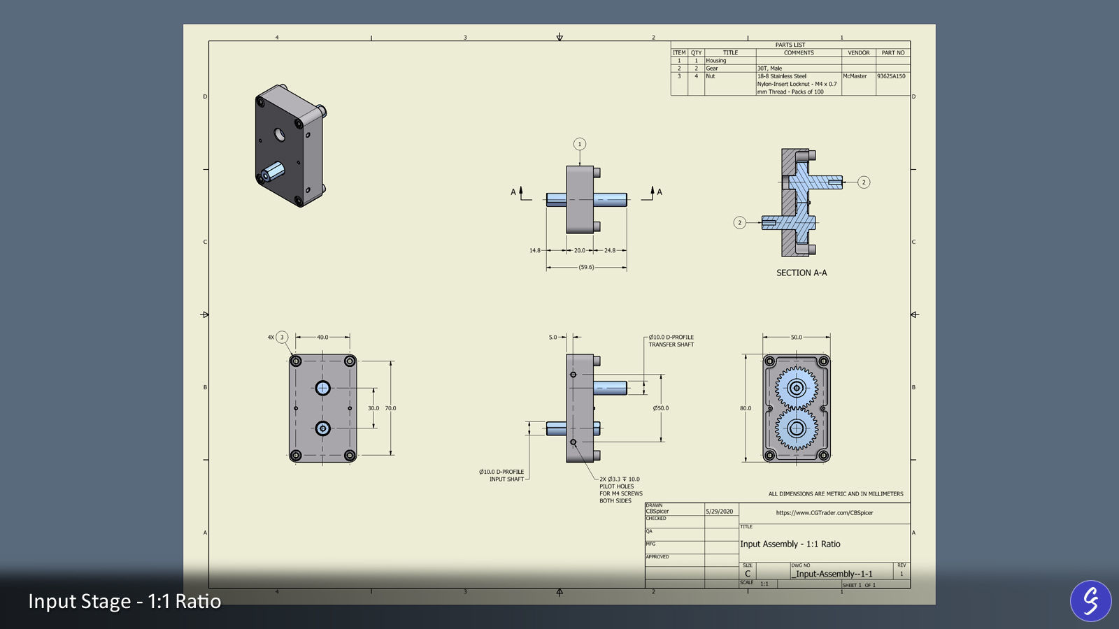 Configurable Multi-Stage Parallel Gearbox 3D print model_27