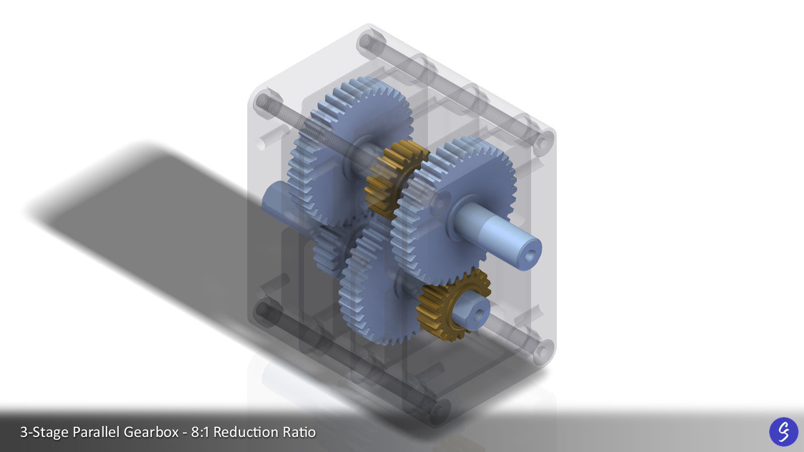 Configurable Multi-Stage Parallel Gearbox 3D print model_22