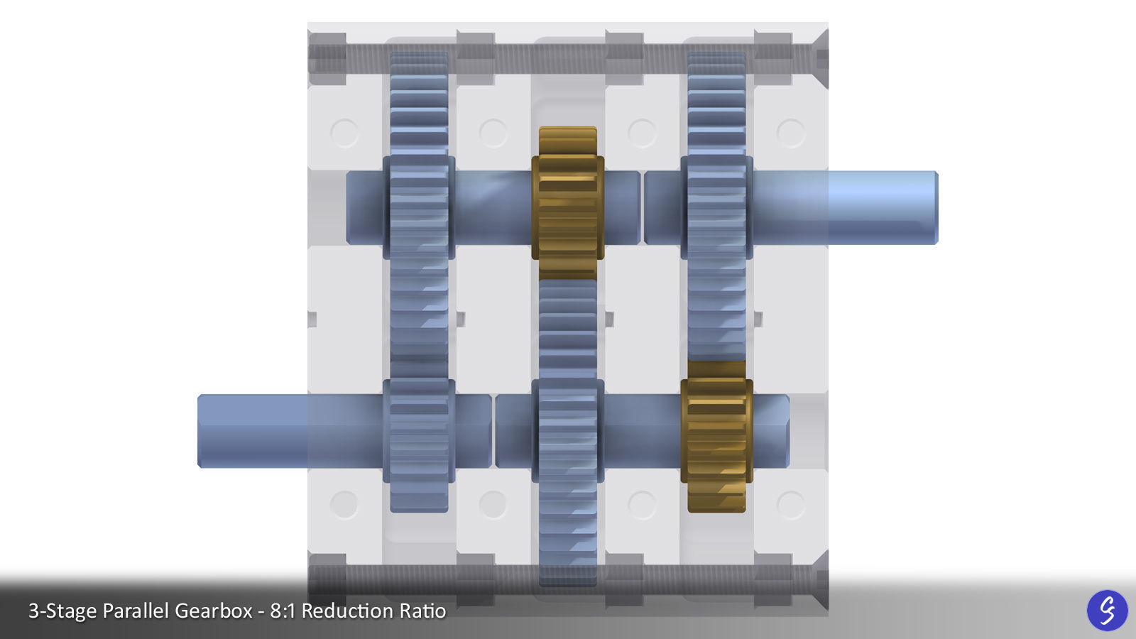 Configurable Multi-Stage Parallel Gearbox 3D print model_23