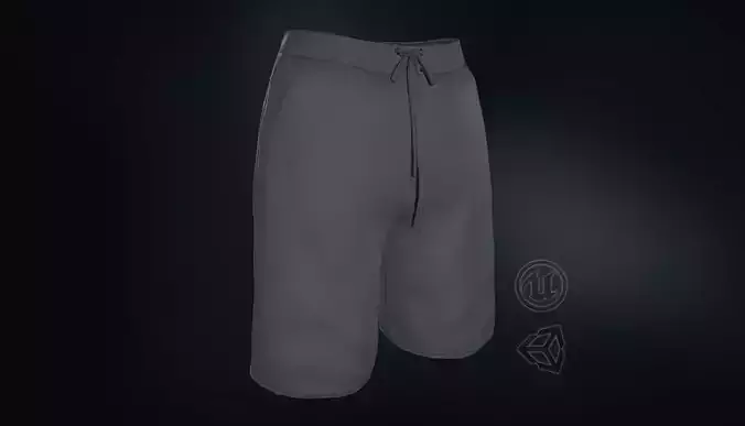 Gray Shorts Low-poly 3D model