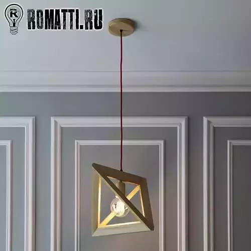 Hanging lamp Wood Triangle by Romatti