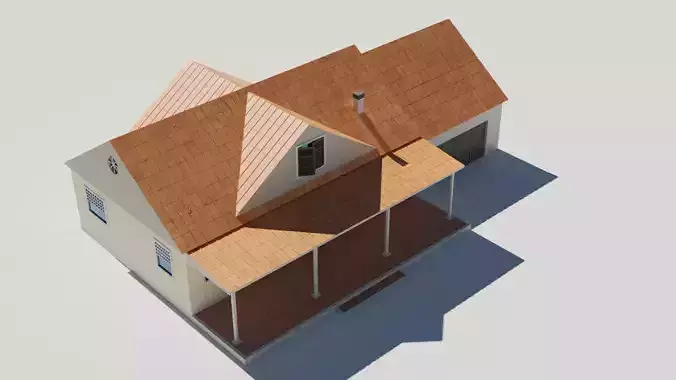 Family house 3D low poly
