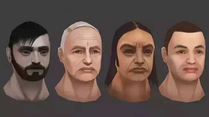 Male Head Hand Painting Pack