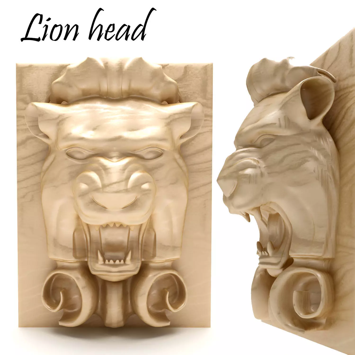 Lion head Low-poly 3D model
