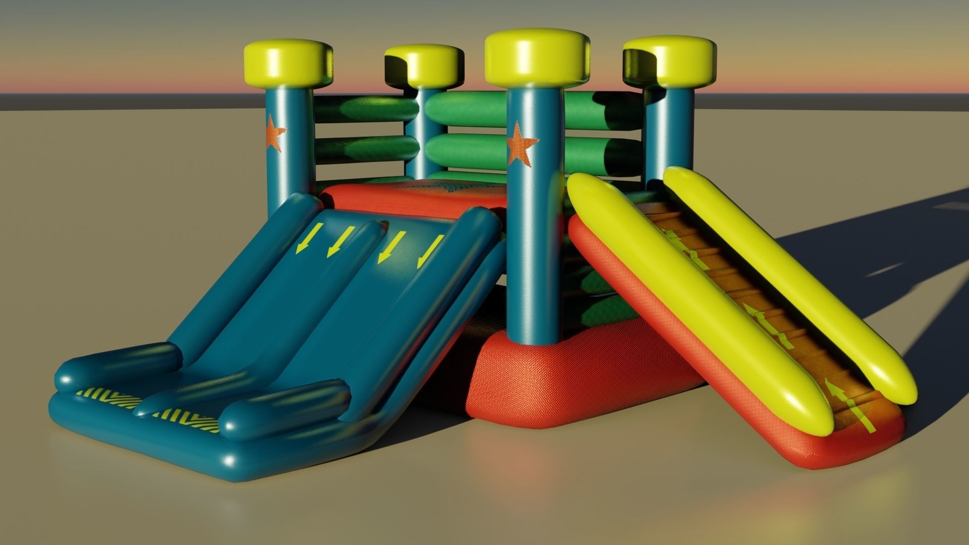 Inflatable 3D model slide for kids Low-poly 3D model_2