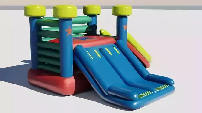 Inflatable 3D model slide for kids Low-poly 3D model