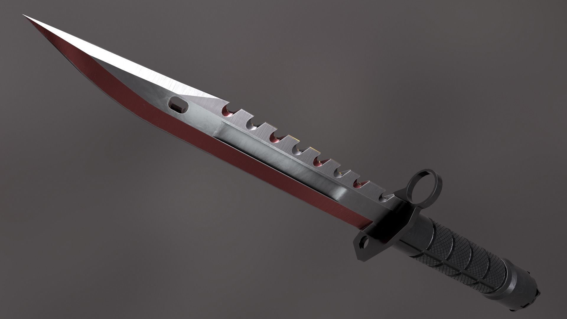 M9 Bayonet Low-poly game ready 3D model Low-poly 3D model_8