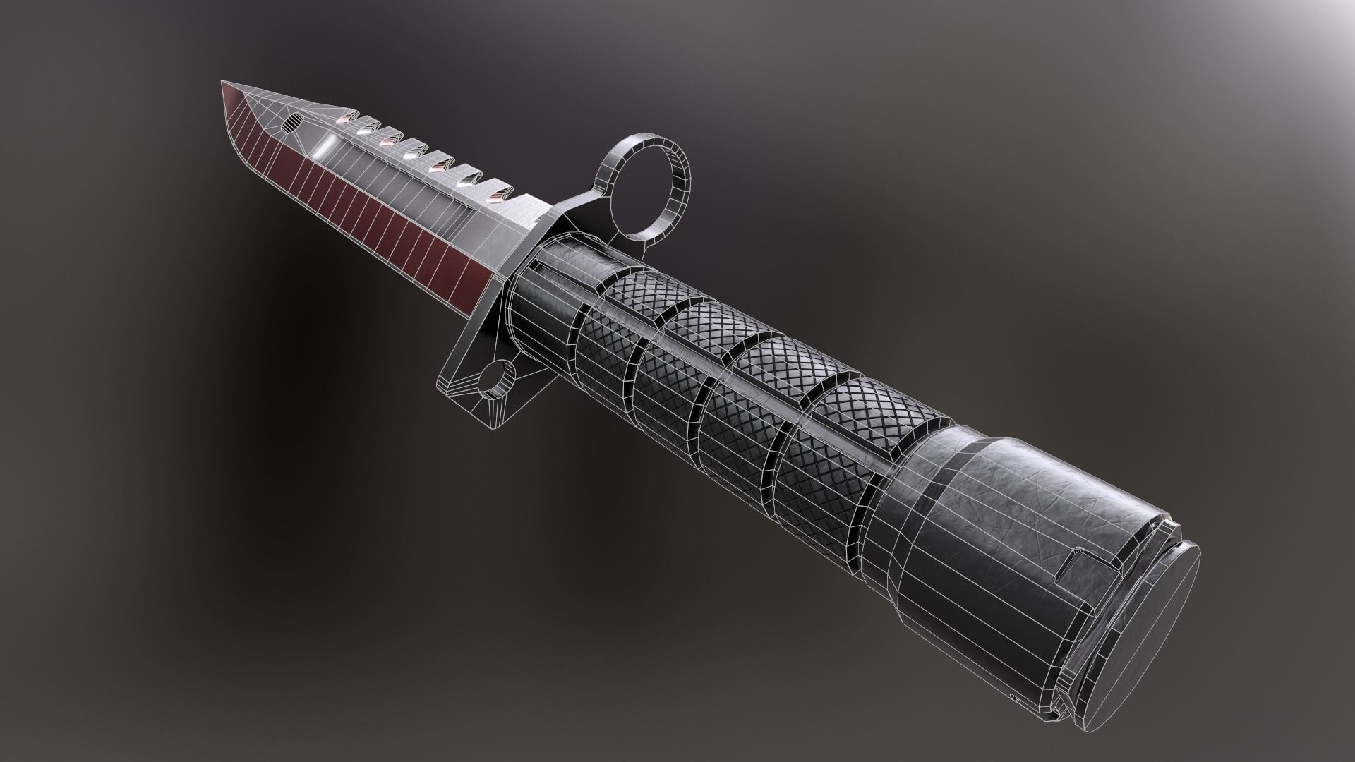 M9 Bayonet Low-poly game ready 3D model Low-poly 3D model_10