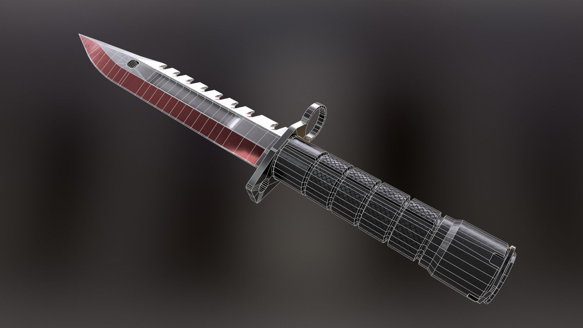 M9 Bayonet Low-poly game ready 3D model Low-poly 3D model_9