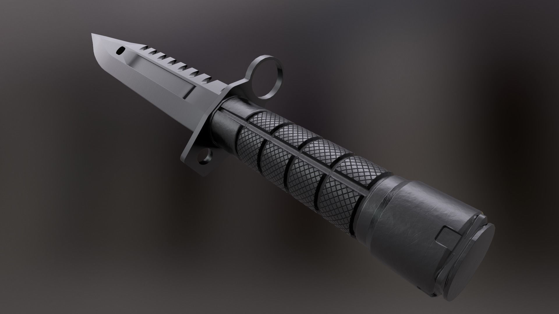 M9 Bayonet Low-poly game ready 3D model Low-poly 3D model_4