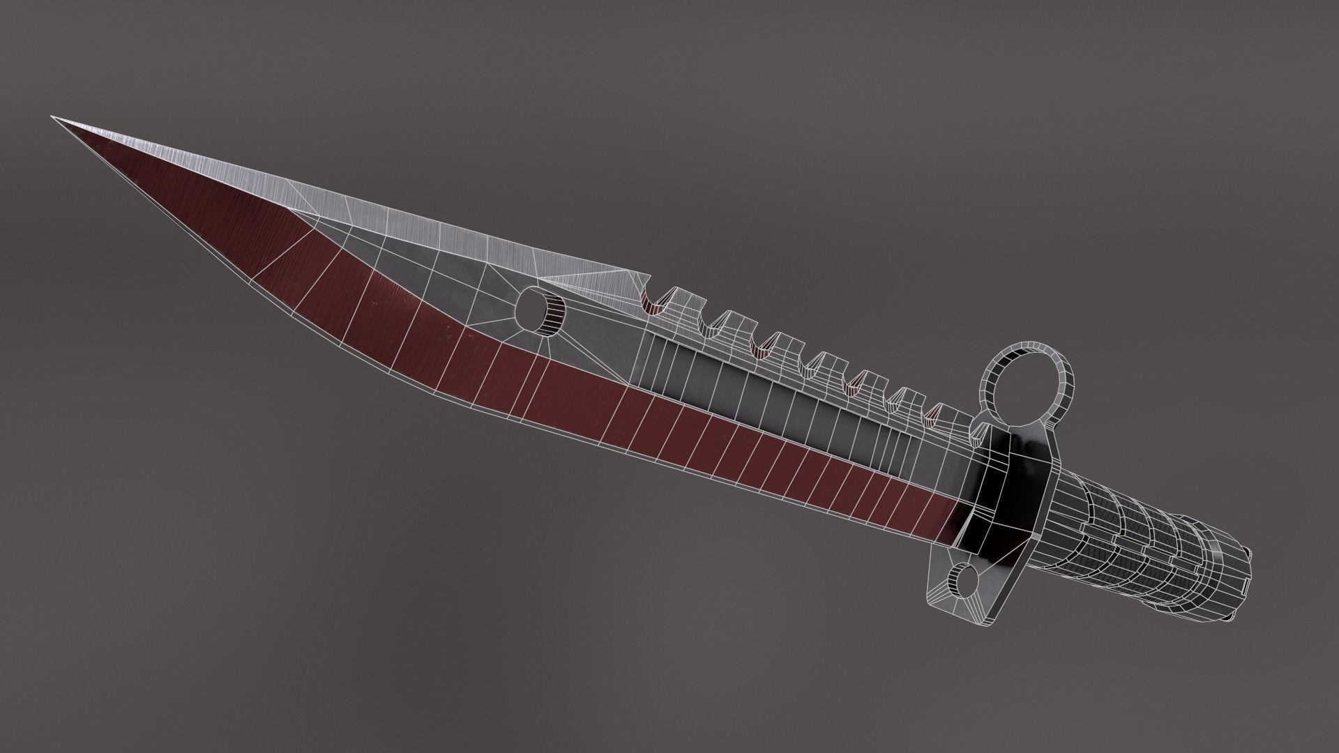 M9 Bayonet Low-poly game ready 3D model Low-poly 3D model_11