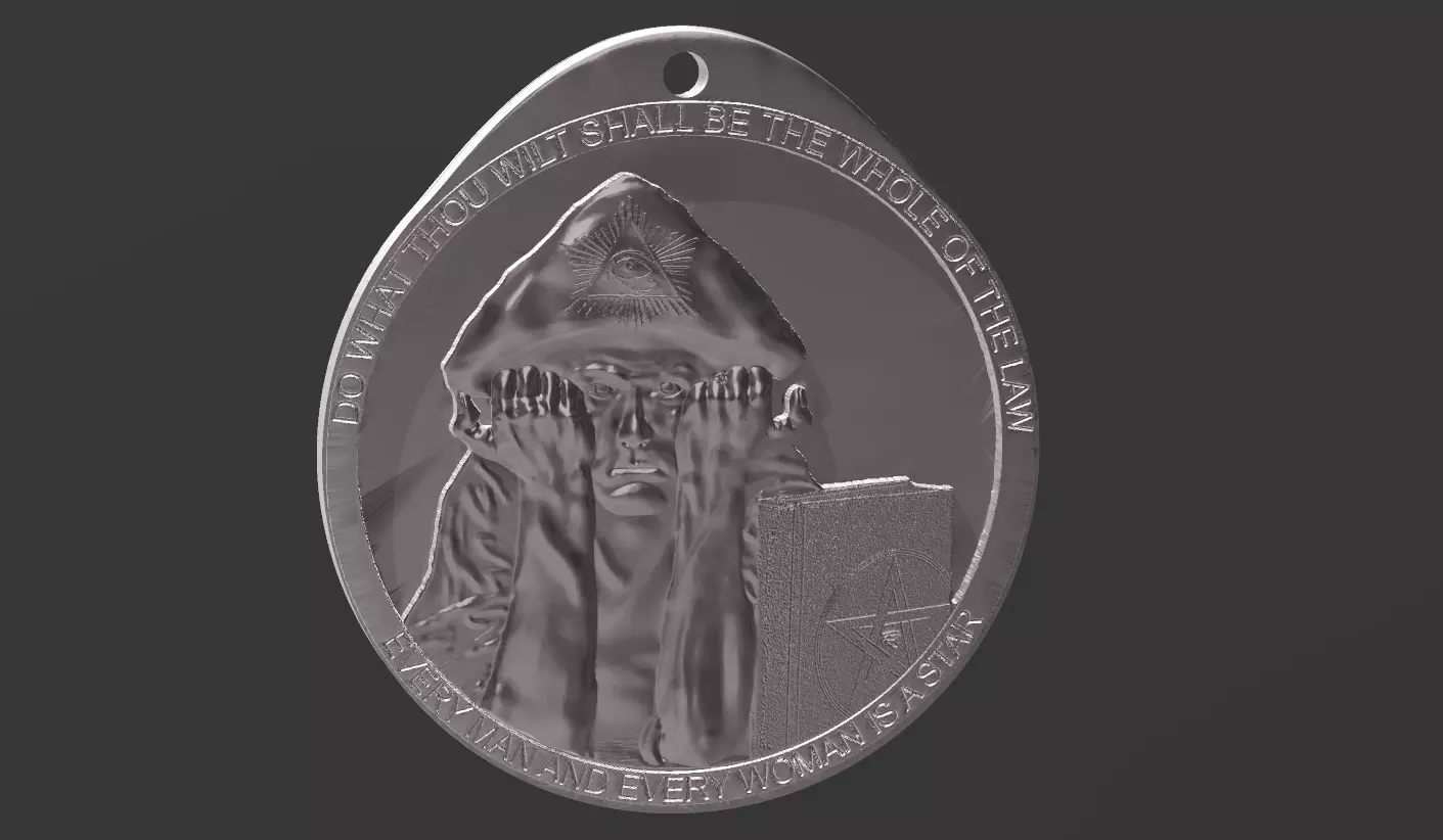 Aleister Crowley pendant 3D print model