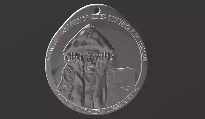 Aleister Crowley pendant 3D print model
