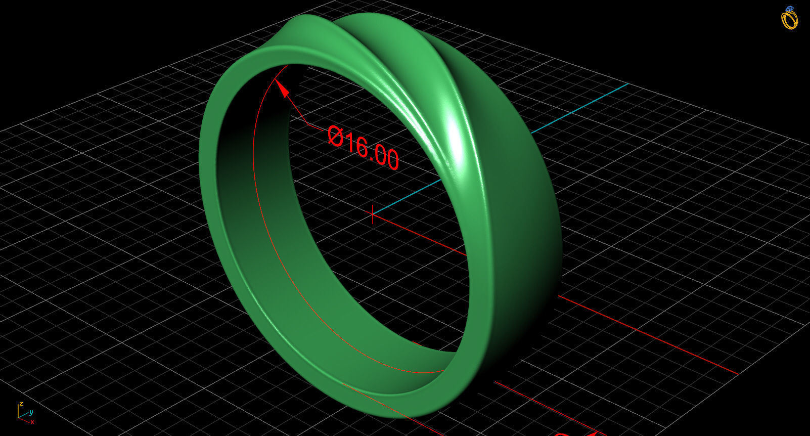ring twist 3D print model_13