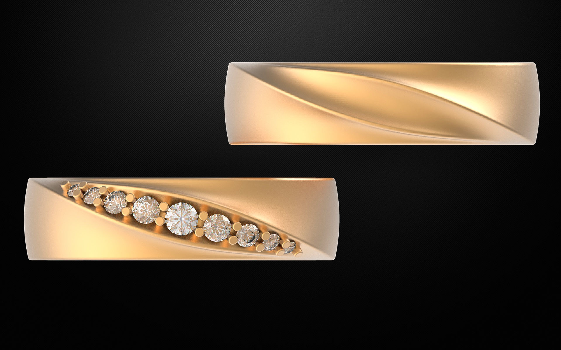 ring twist 3D print model_2